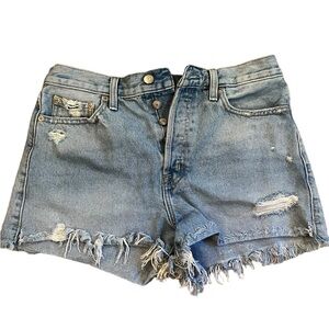 Pistola Distressed Light Wash Jean Shorts